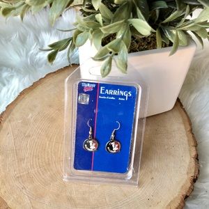 Florida State Seminoles Mascot Earrings Dangle Disc NEW